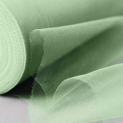 12"x100 Yards Sage Green Tulle Fabric Bolt, Sheer Fabric Spool Roll For Crafts