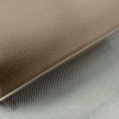 6"x100 Yards Taupe Tulle Fabric Bolt, Sheer Fabric Spool Roll For Crafts