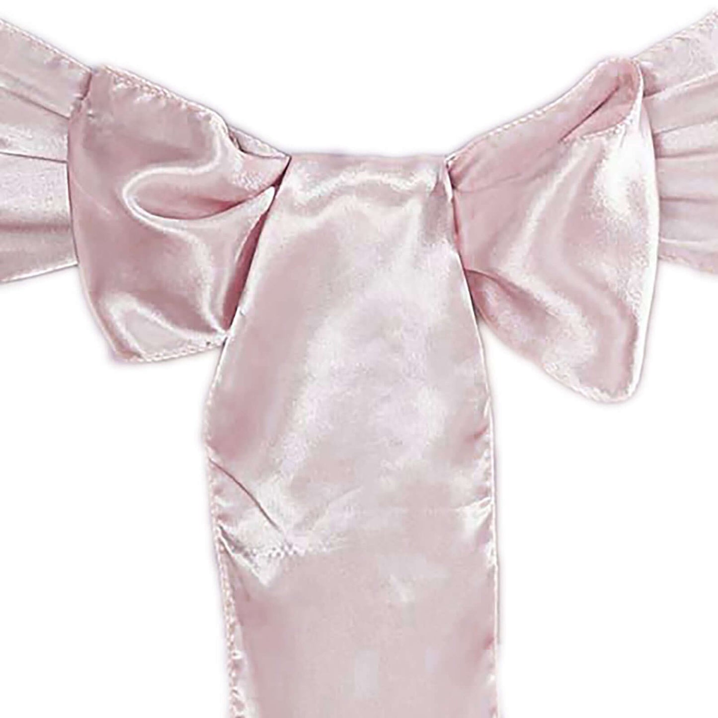 5 Pack Satin Chair Sashes Blush - Durable Chair Bows with Shiny Finish 6"x106"