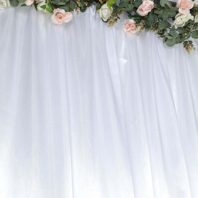 8ftx10ft White Satin Event Curtain Drapes, Backdrop Event Panel