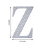 Decorative Rhinestone Alphabet "Z" Letter Stickers, Glitter Adhesive Craft Letters Silver DIY Sparkle Embellishments 6"