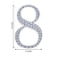 Decorative Rhinestone Number "8 Stickers, Glitter Adhesive Craft Numbers Silver DIY Sparkle Embellishments 8"