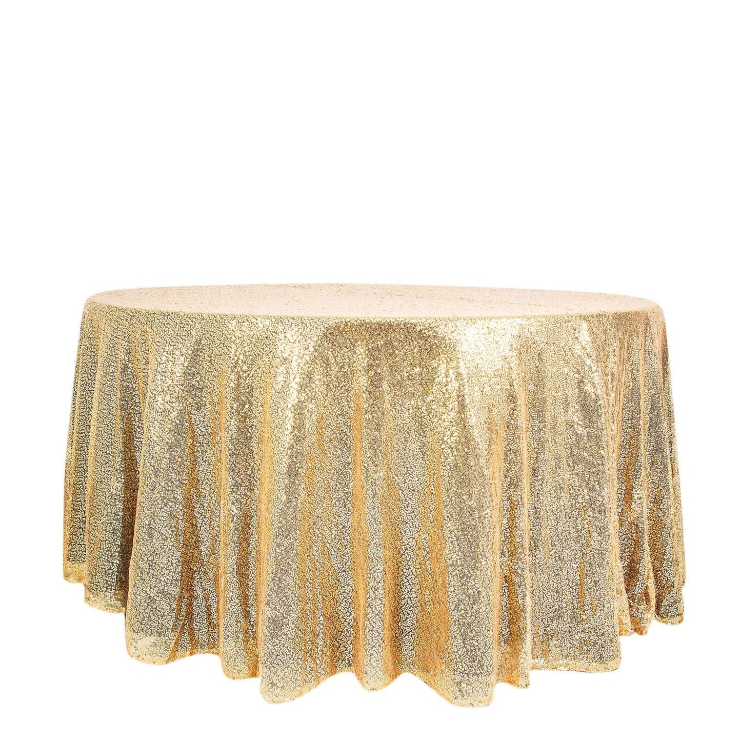 Sequin 120" Round Tablecloth Champagne - Seamless Glittering Table Cover