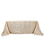 Taffeta 90"x132" Rectangle Tablecloth Beige - Seamless Accordion Crinkle Table Cover