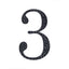 Decorative Rhinestone Number "3" Stickers, Glitter Adhesive Craft Numbers Black DIY Sparkle Embellishments 6"