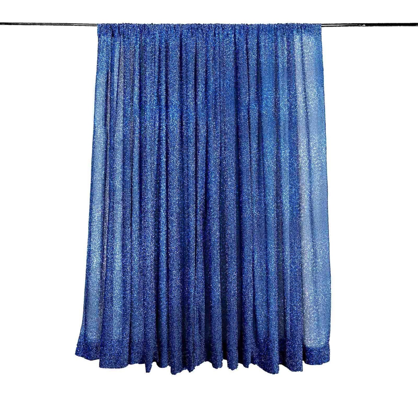 20ftx10ft Royal Blue Metallic Shimmer Tinsel Event Curtain Drapes, Backdrop Event Panel