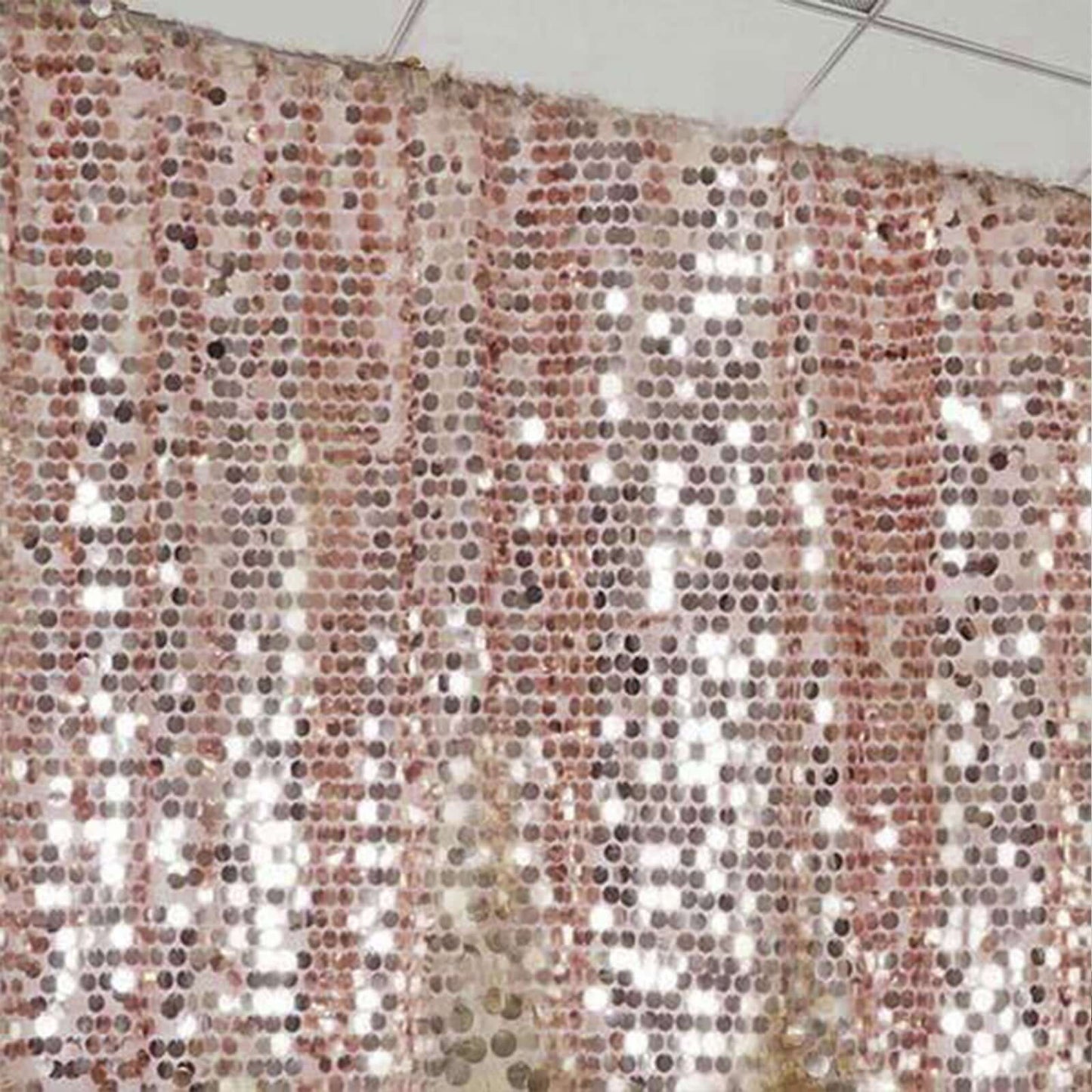20ftx10ft Blush Big Payette Sequin Event Curtain Drapes, Backdrop Event Panel