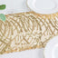 Sequin Mesh 12"x108" Table Runner Champagne Stylish Wave Embroidery