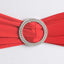 5 Pack Stretch Spandex Chair Sashes Red - Reusable Chair Bands with Silver Diamond Ring Slide Buckle 5"x14"