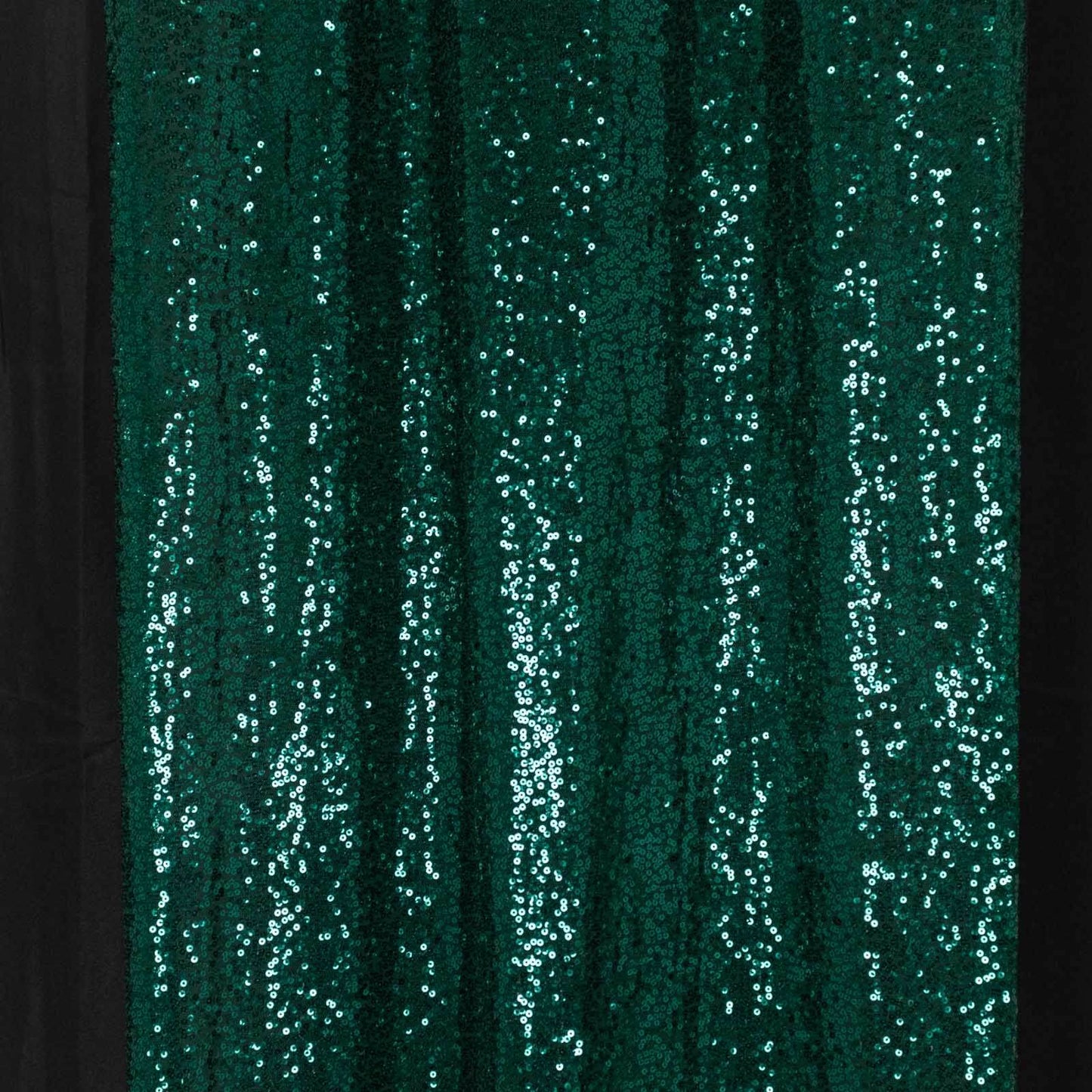 2 Pack Hunter Emerald Green Sequin Event Curtain Drapes with Rod Pockets, Seamless Backdrop Event Panels - 8ftx2ft