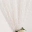 8ftx8ft White Fringe Shag Polyester Event Drapery Panel, Minky Fabric Divider Backdrop Curtain