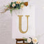 Decorative Rhinestone Alphabet "U" Letter Stickers, Glitter Adhesive Craft Letters Gold DIY Sparkle Embellishments 8"