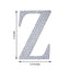 Decorative Rhinestone Alphabet "Z" Letter Stickers, Glitter Adhesive Craft Letters Silver DIY Sparkle Embellishments 4"