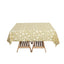 Tulle 72"x72" Table Overlay Square Tablecloth Gold - Sequin Leaf Embroidered Design for Stylish Occasions