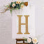 Decorative Rhinestone Alphabet "H" Letter Stickers, Glitter Adhesive Craft Letters Gold DIY Sparkle Embellishments 8"