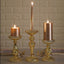 Set of 3 Candle Holder Stands Gold Mercury Glass Pillar Design - Stylish Votive Centerpieces for Tables & Decor 7", 8", 10"