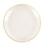 10-Pack Economy Plastic Round Charger Plates 13" in Clear Hammered Design with Glittered Gold Rim - Decorative Dinner Party Serving Plates