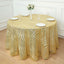 Sequin 120" Round Tablecloth Gold - Seamless Diamond Glitz Design for Glamorous Gatherings