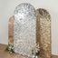 7ft Sparkly Silver Double Sided Big Payette Sequin Chiara Backdrop Stand Cover For Fitted Round Top Wedding Arch