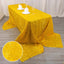 Polyester 90"x156" Rectangle Tablecloth Gold Metallic Fringe Shag Tinsel Design Table Cover for Events Decor