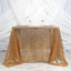 Sequin 90"x90" Table Overlay Square Tablecloth Gold - Sparkly Design for Stylish Celebrations