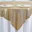 Sequin 60"x60" Table Overlay Square Tablecloth Gold - Luxe Wedding Table Topper