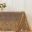 Mesh 90"x156" Rectangle Tablecloth Rose Gold/Gold - Wave Sequin Embroidered Table Cover