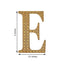 Decorative Rhinestone Alphabet "E" Letter Stickers, Glitter Adhesive Craft Letters Gold DIY Sparkle Embellishments 6"