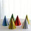 25 Pack Mixed Metallic Foil Cone Party Hats, Pre-Strung Paper Birthday Hats - 5"x7"