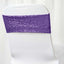5 Pack Sequin Spandex Chair Sashes Purple - Stretch Chair Bands 6"x15"