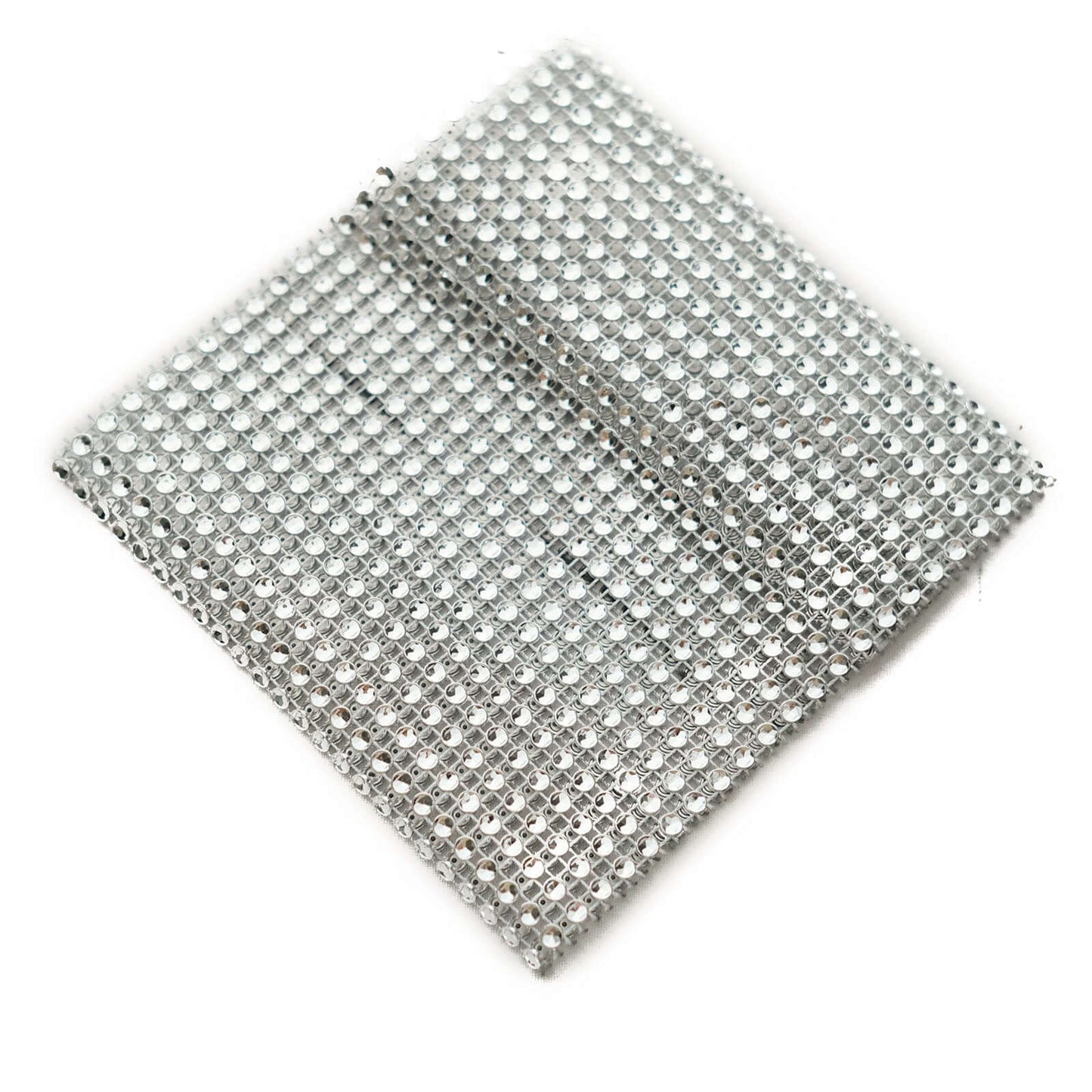 4 Pack Silver Rhinestone Mesh Velcro Backdrop Curtain Bands, Large Chair Sash Clip Tie Backs - 5"X10"