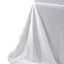 Scuba Rectangular Tablecloth 90"Ã—132" White with Rhinestone Accents â€“ Seamless, Wrinkle-Free, Stain-Resistant Event Linen
