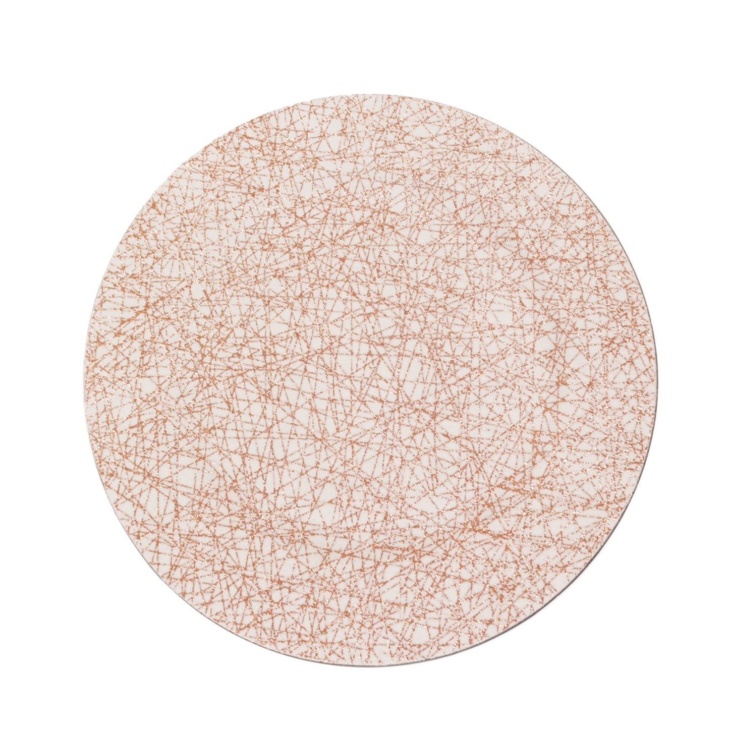 6-Pack Acrylic Round Charger Plates 13" in Rose Gold with Glitter Abstract Lines Pattern, Decorative Dinner Party Charger Tableware