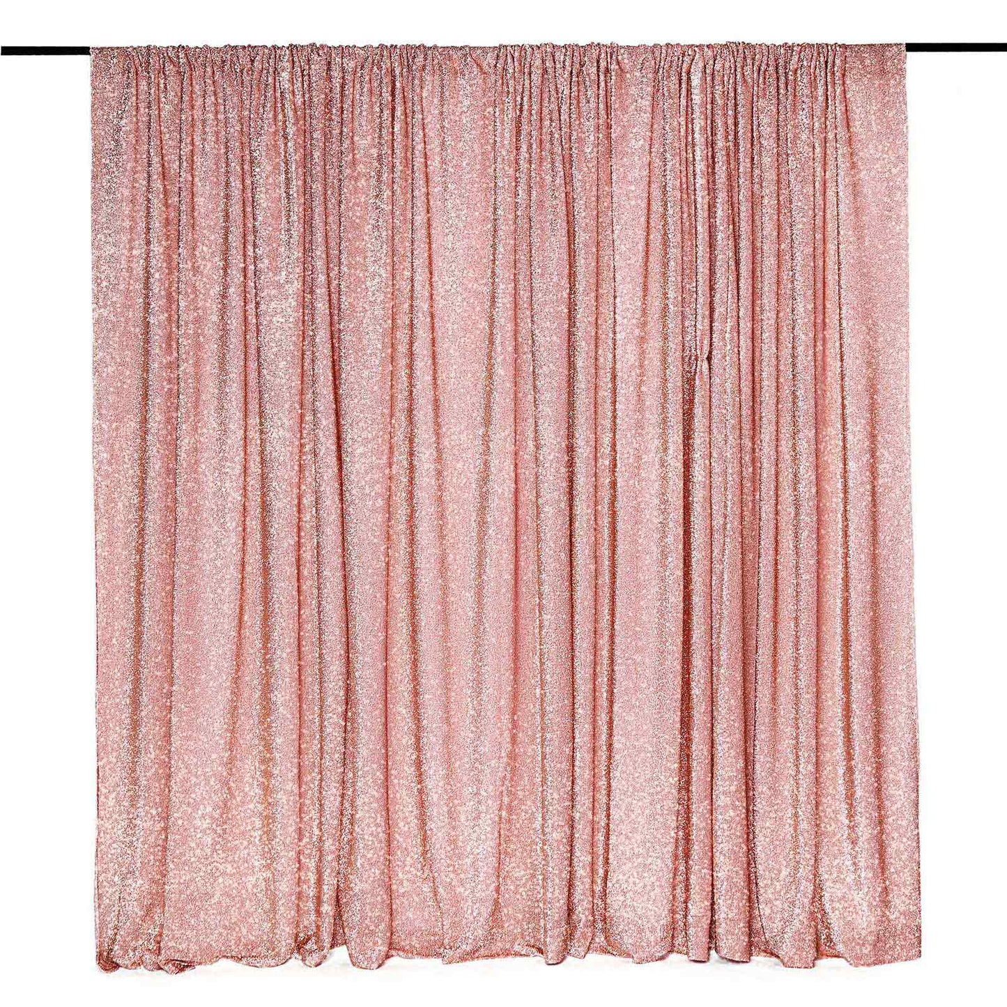20ftx10ft Rose Gold Metallic Shimmer Tinsel Event Curtain Drapes, Backdrop Event Panel