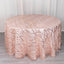 Sequin Mesh 120" Round Tablecloth Rose Gold - Seamless Wave Embroidered Table Cover