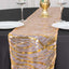 Sequin Mesh 12"x108" Table Runner Rose Gold/Gold Stylish Wave Embroidery
