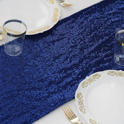 Sequin 12"x108" Table Runner Royal Blue - Glittering Design