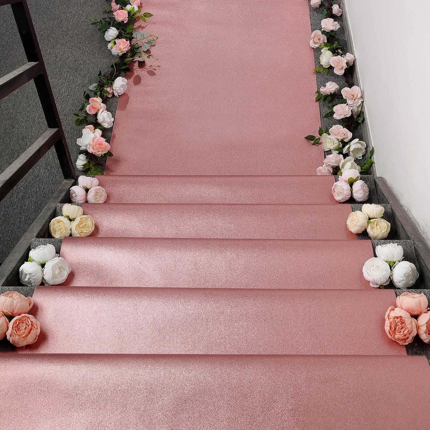 3ftx50ft Rose Gold Sparkle Glitter Wedding Aisle Runner, Non-Woven Red Carpet Runner Prom, Hollywood, Glam Parties