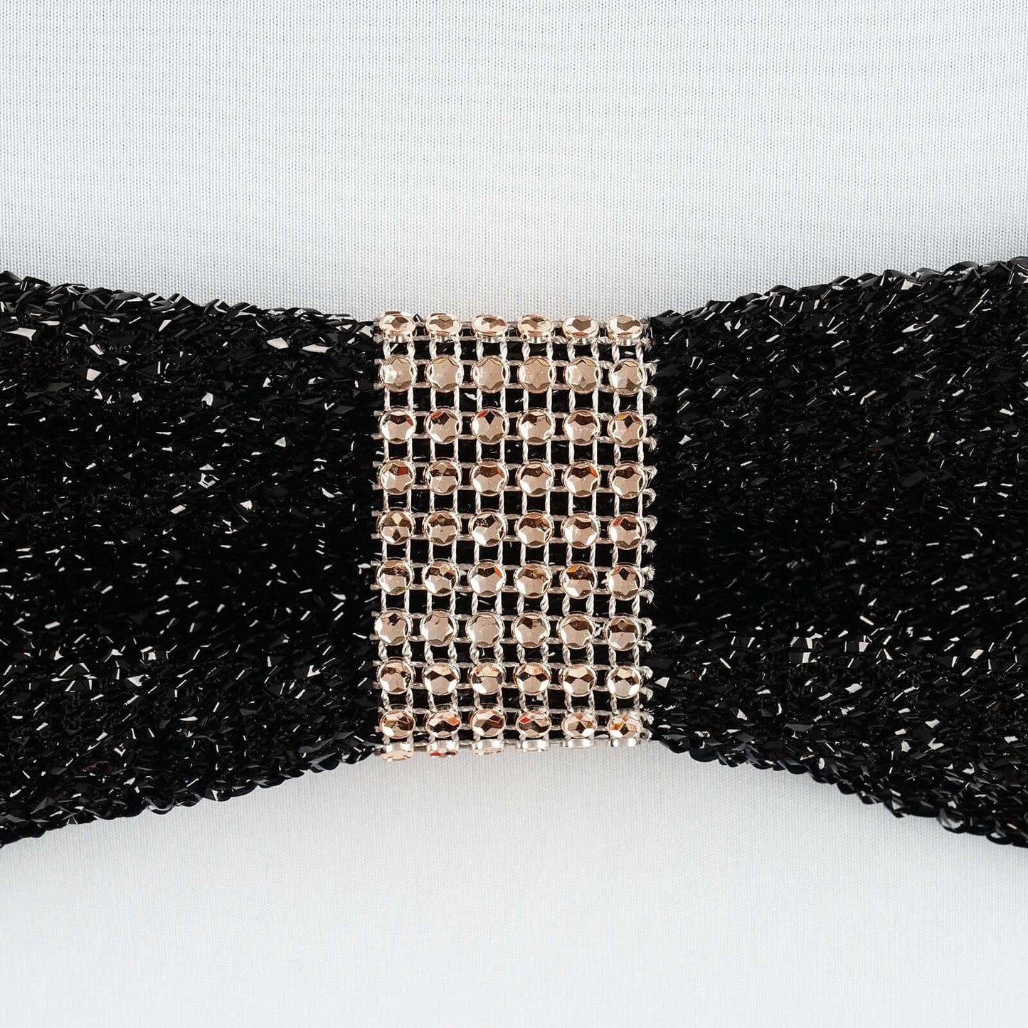 10 Pack Rhinestone Napkin Rings with Velcro Brooch Buckle Champagne - Stylish Design for Chair Sashes