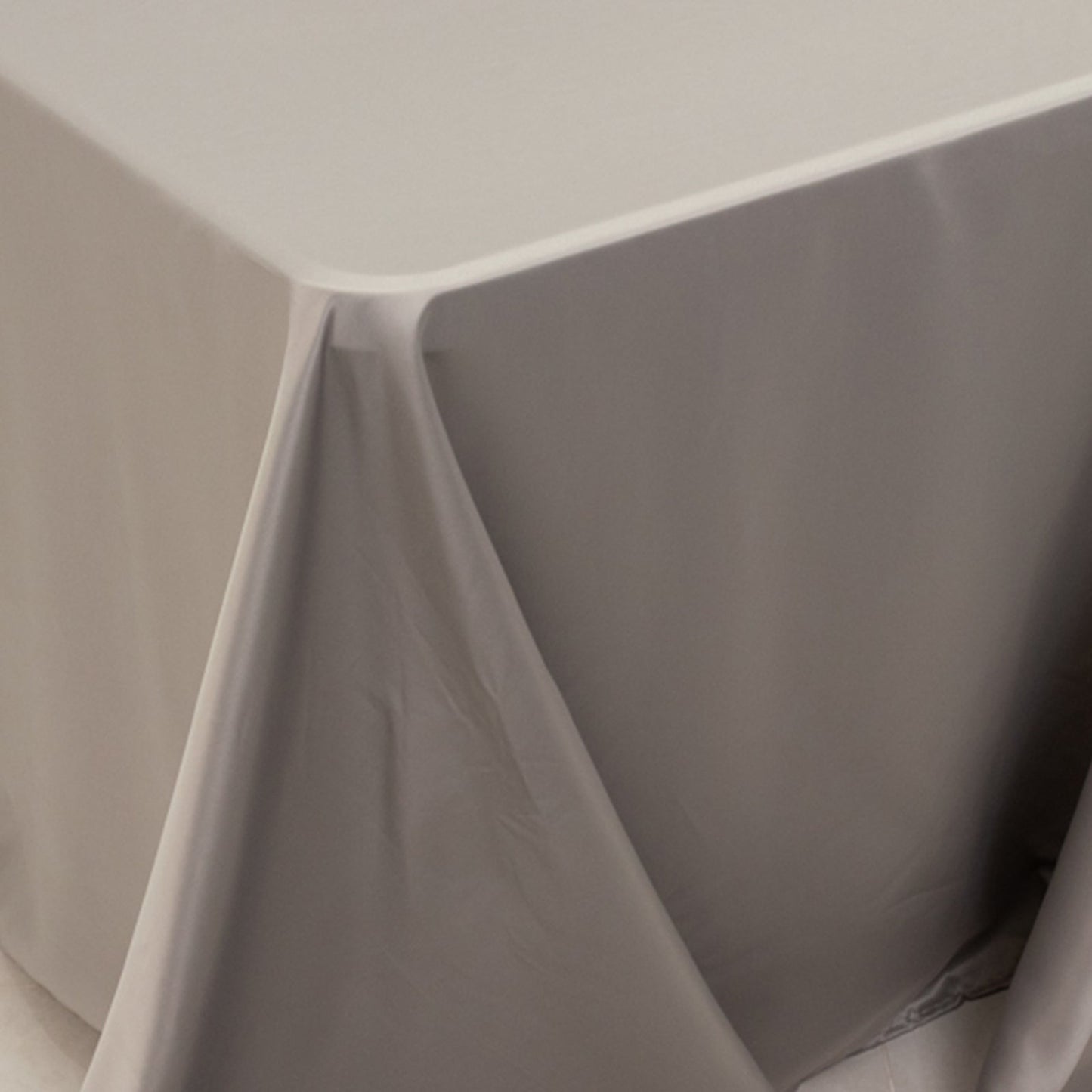 Lamour Satin 90"x156" Rectangle Tablecloth Silver - Luxurious, Soft Seamless Table Cover