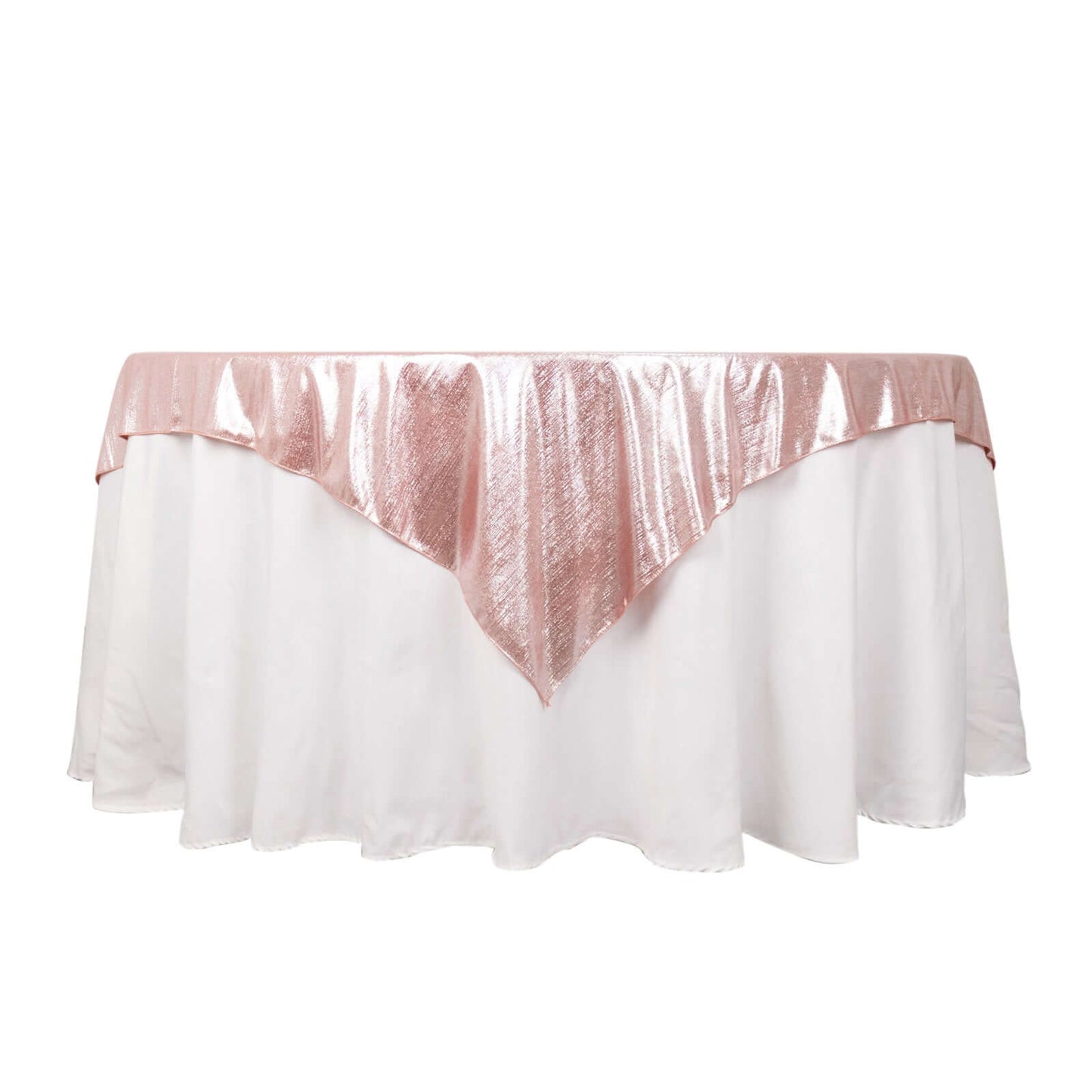 Polyester 72"x72" Table Overlay Square Tablecloth Rose Gold - Sequin Dots Wrinkle-Free Table Cover