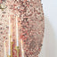 7.5ft Sparkly Rose Gold Double Sided Big Payette Sequin Wedding Arbor Cover, Round Fitted Backdrop Arch Cover