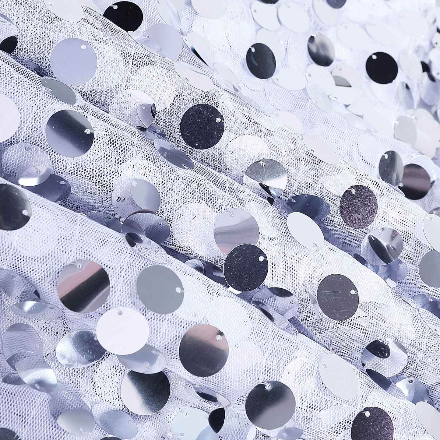 8ftx8ft Silver Big Payette Sequin Event Curtain Drapes, Backdrop Event Panel