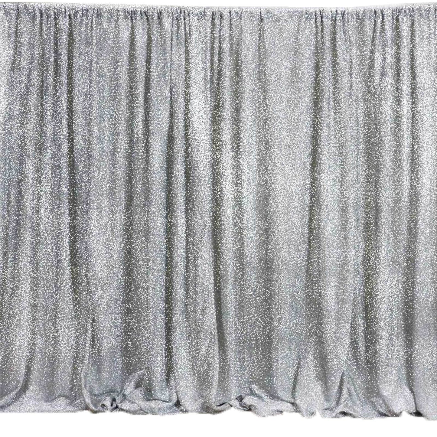 20ftx10ft Silver Metallic Shimmer Tinsel Event Curtain Drapes, Backdrop Event Panel