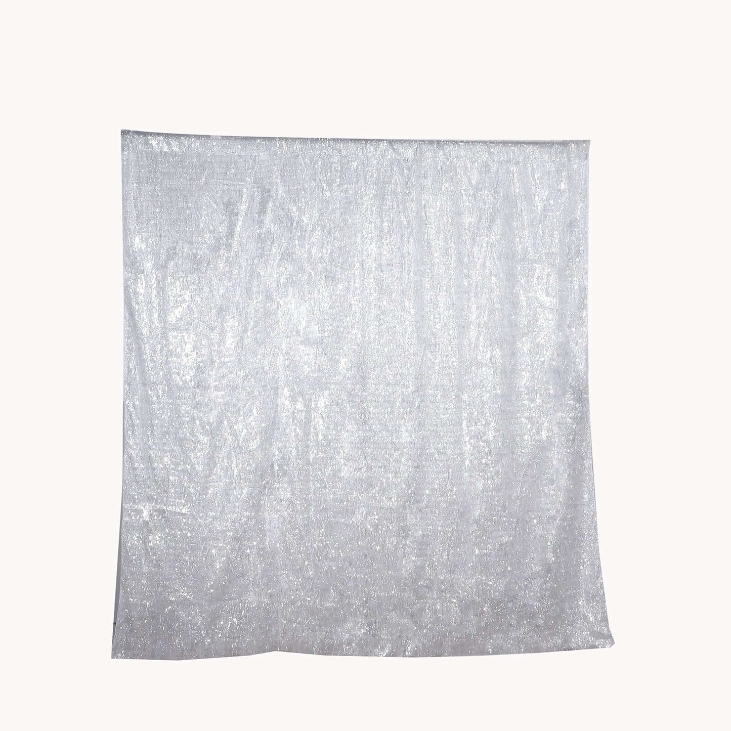 8ft Silver Metallic Fringe Shag Event Drapery Panel, Shimmery Tinsel Polyester Divider Backdrop Curtain