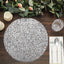 10-Pack Table Placemats Sequin Design Metallic Silver Round - Mesh Disposable Dust-Free Dining Mats 13"