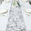 Mesh Polyester 108" Table Runner Roll Metallic Silver - Distressed Foil Look Disposable Table Decor