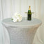 Metallic Spandex 36" Fitted Glitter Round Cocktail Table Cover Silver - Stretch Fit for High Top Tables