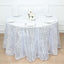 Sequin 120" Round Tablecloth Silver - Seamless Diamond Glitz Table Cover
