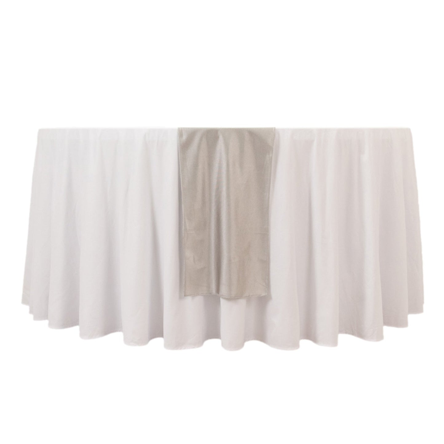 Scuba Polyester 12"x108" Table Runner Shimmer Silver - Wrinkle-Free Table Linen